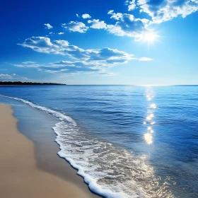 Seascape with Beach and Sunlight