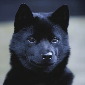 All-Black Dog with Piercing Gaze