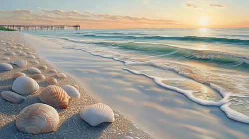 Tranquil Beach Scene at Sunset