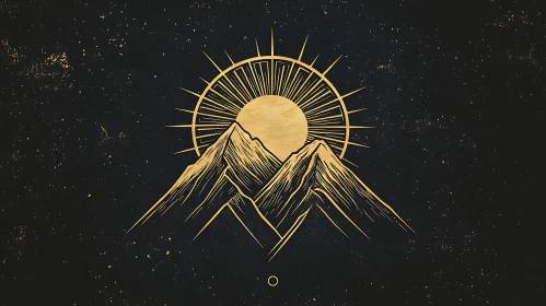 Minimalist Mountain Sun Graphic