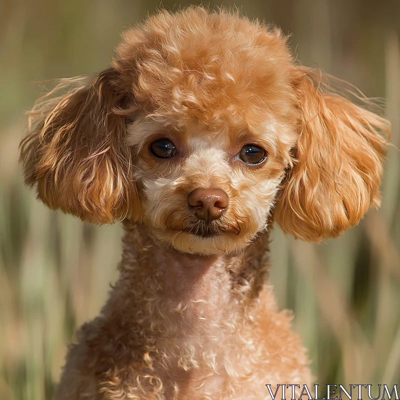 Endearing Poodle Puppy Close-up AI Image