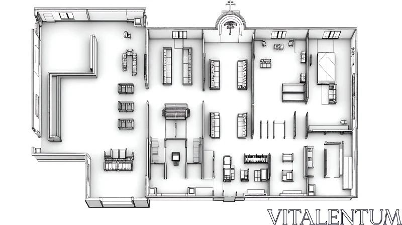 Building Interior Design Floor Plan AI Image