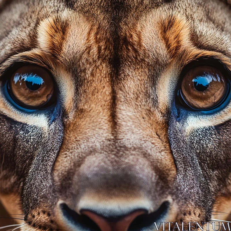 AI ART Close-up of a Feline Predator