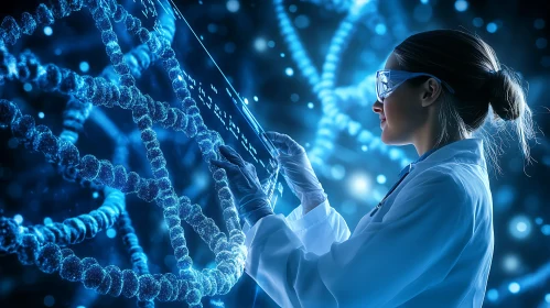 Genetic Research: Scientist Examining DNA