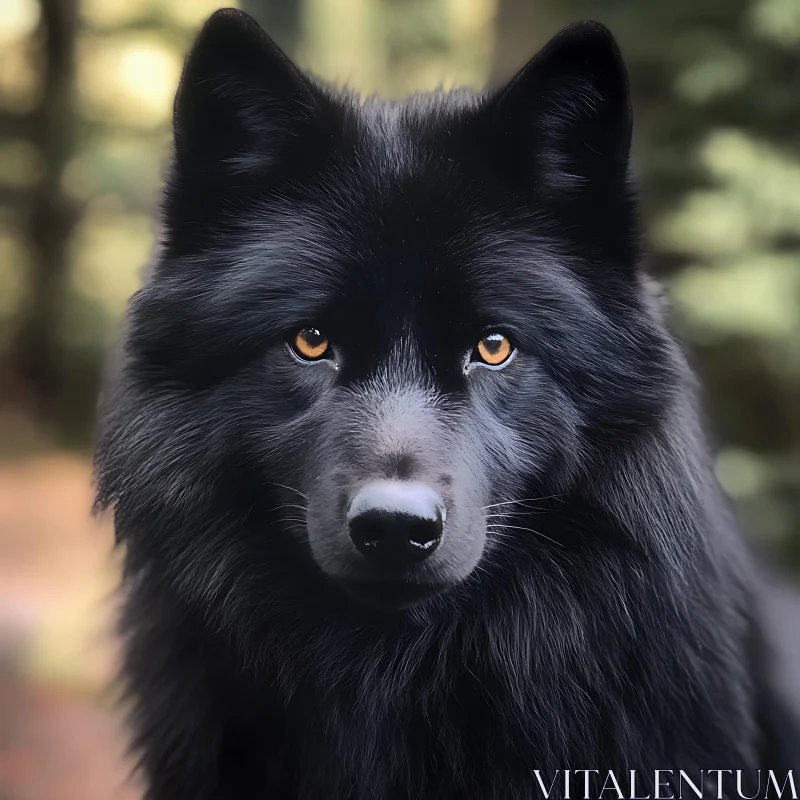 Mystic Black Wolf AI Image