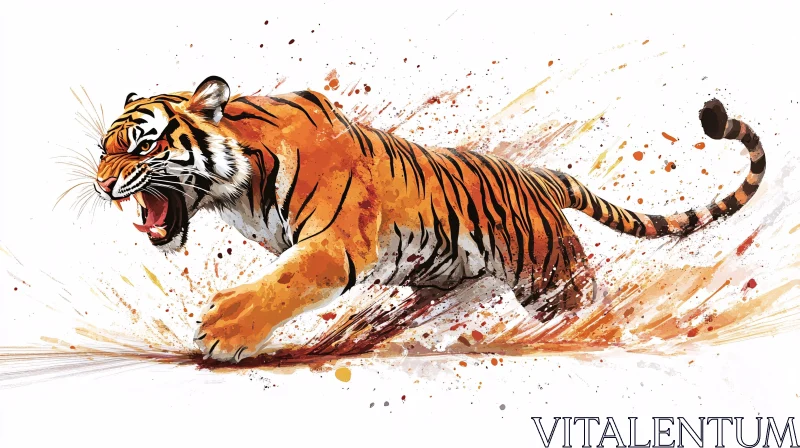 AI ART Energetic Tiger Artwork