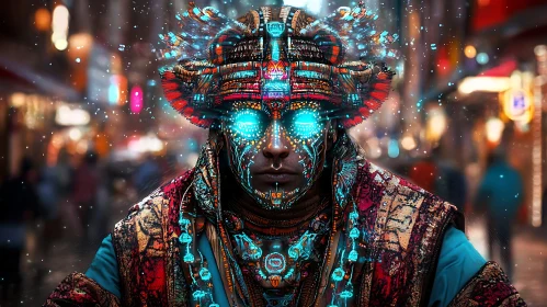 Futuristic Tribal Neon Man