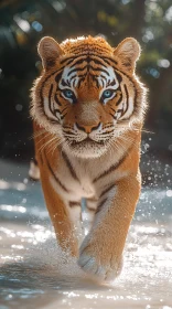 Tiger Walking Through Water