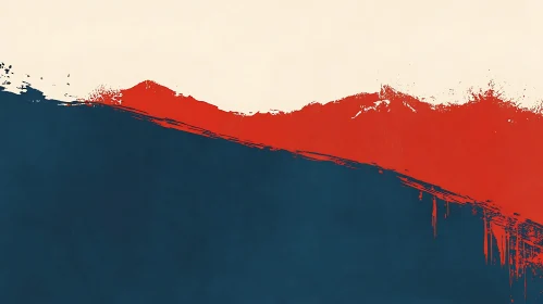 Abstract Brushstrokes in Red and Blue