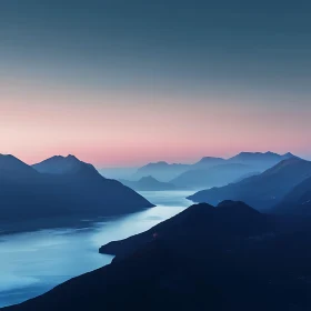 Tranquil Mountain Lake Landscape