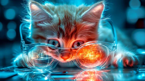 Ginger Kitten Futuristic Glasses