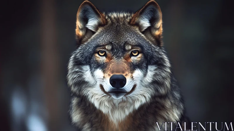 Mystic Wolf Stare - Wildlife Image AI Image