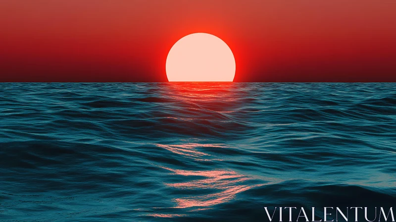 AI ART Ocean Sunset