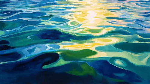 Water Reflections Abstract Painting