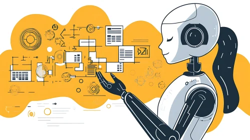 AI Robot Interface with Data Visualization