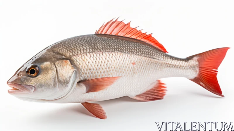 Minimalistic Light Red and White Fish Artwork AI Image
