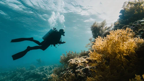 Scuba Diver in Ocean's Embrace