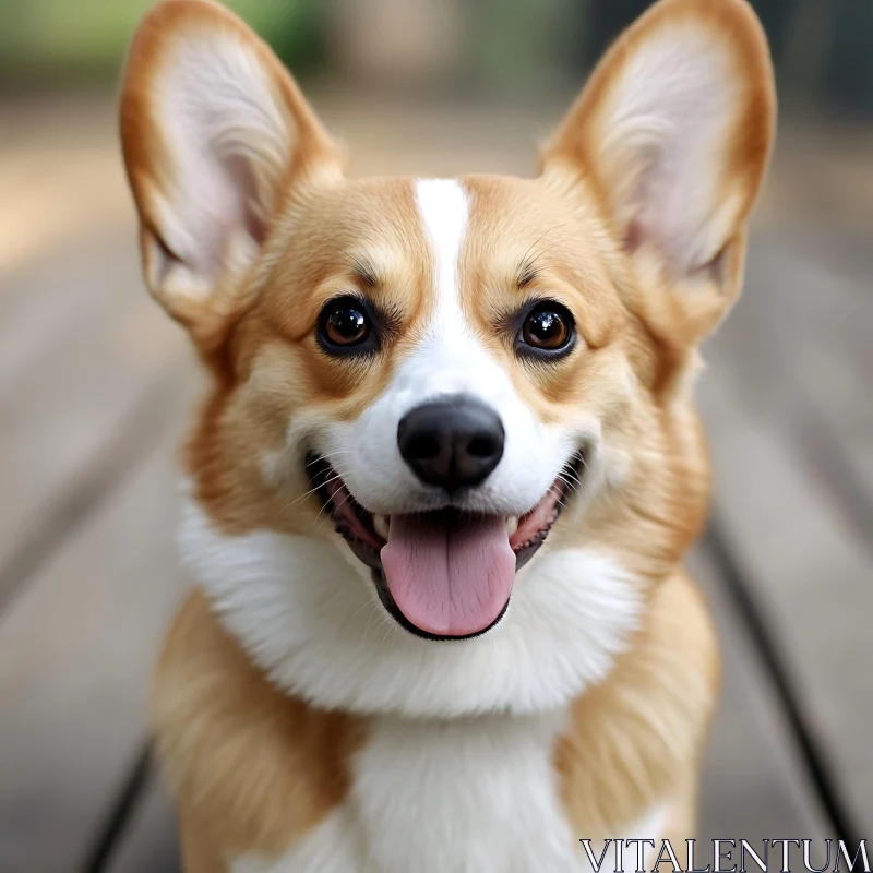 Happy Corgi Portrait AI Image