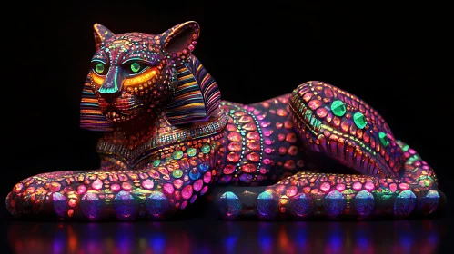 Colorful Feline Figurine