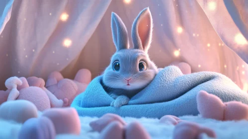 Cozy Rabbit Portrait in Dreamy Setting