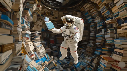 Space Library with Astronaut Reader