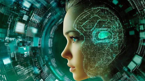 Tech-Enhanced Female Portrait