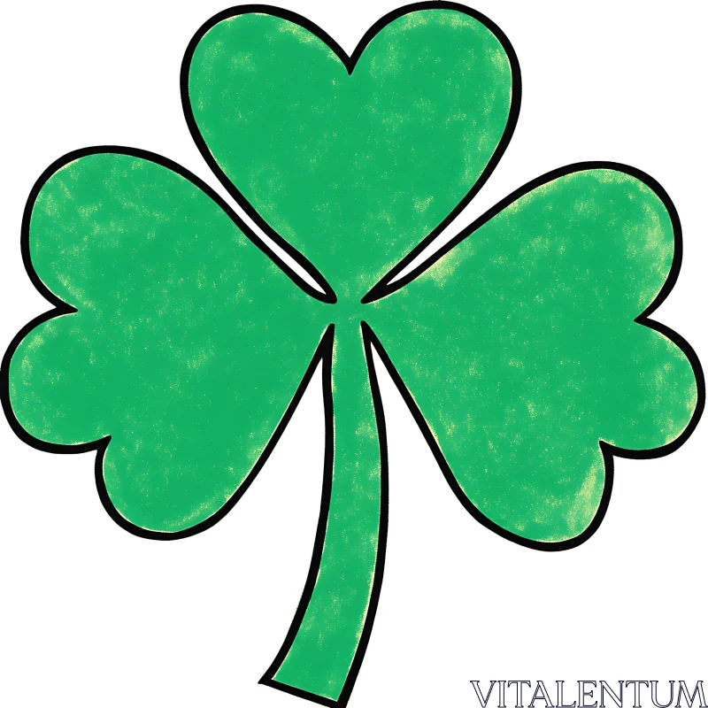 AI ART Green Clover Leaf Illustration