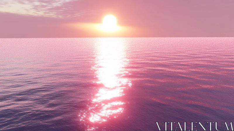 Sunset Ocean Reflection AI Image