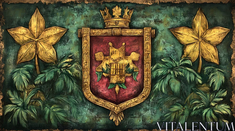 Floral Vintage Emblem AI Image