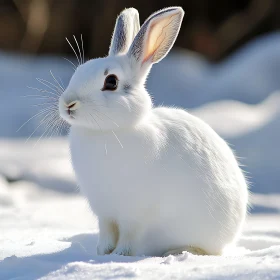 Snowy White Rabbit Portrait