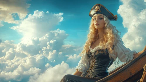 Pirate Woman Against Cloudy Sky