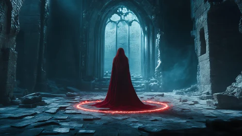 Red Robe in Ancient Ruins