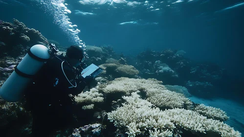 Underwater Coral Reef Research Scene