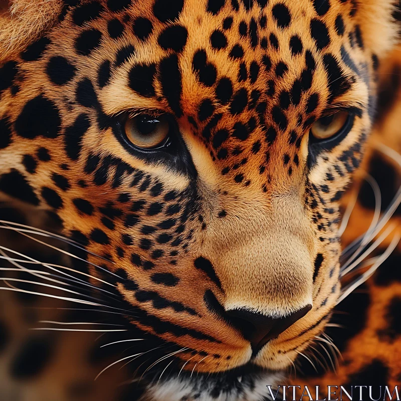 Detailed Leopard Face Close-Up AI Image