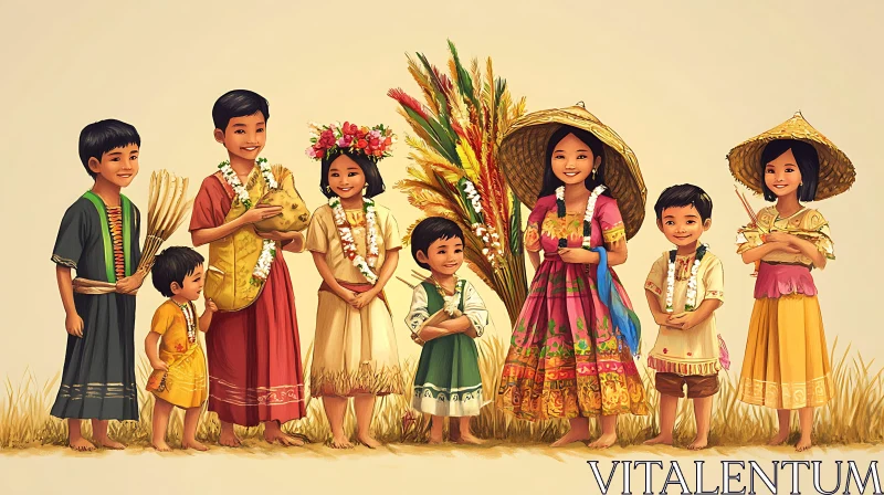 AI ART Kids in Traditional Dress: A Cultural Celebration