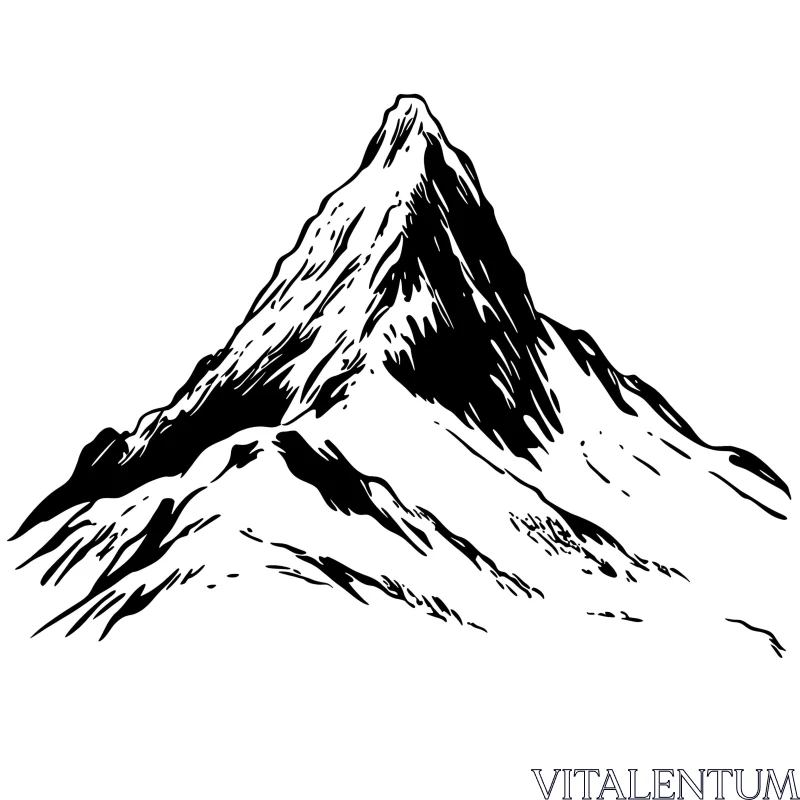 Striking Mountain Silhouette Art AI Image