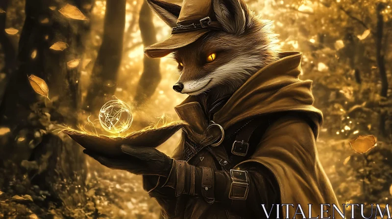 AI ART Enchanted Fox Character in Woods