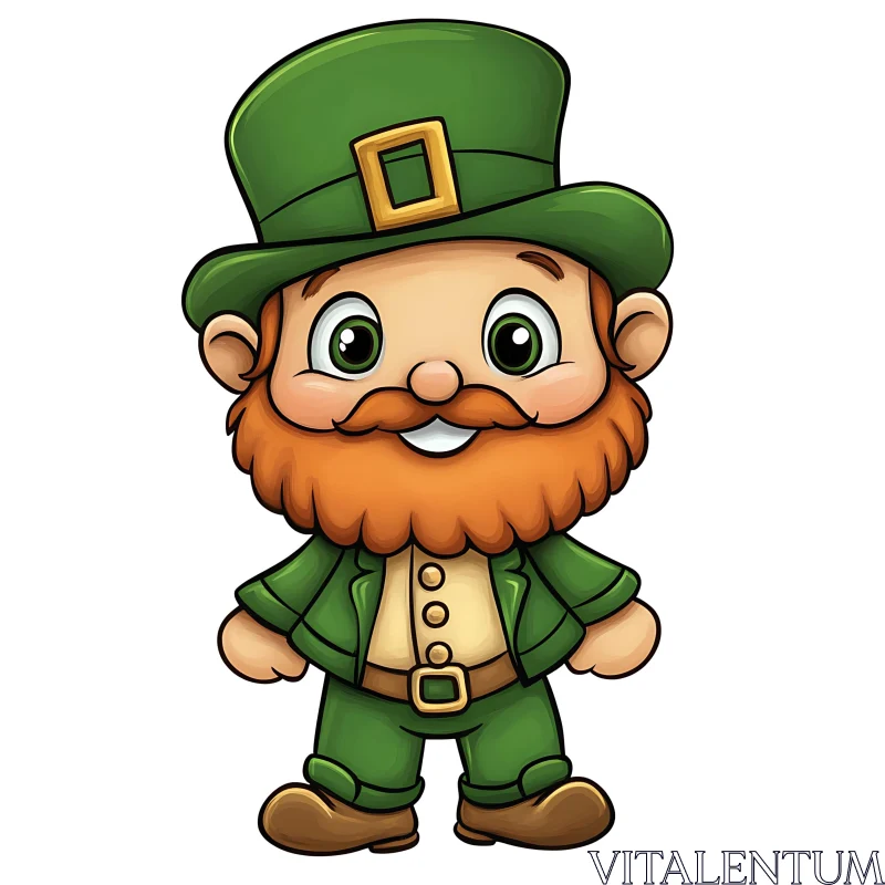 AI ART Cartoon Character Leprechaun with Green Outfit