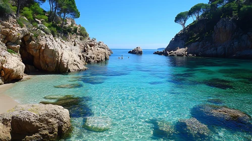 Secluded Beach with Clear Turquoise Water