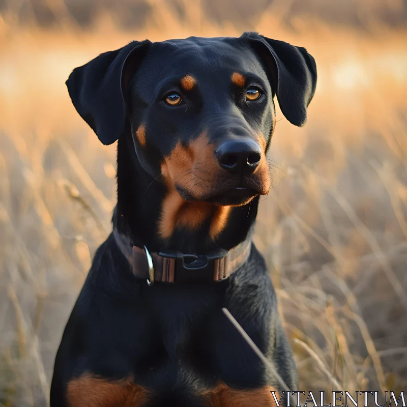 Black and Tan Dog in Nature AI Image