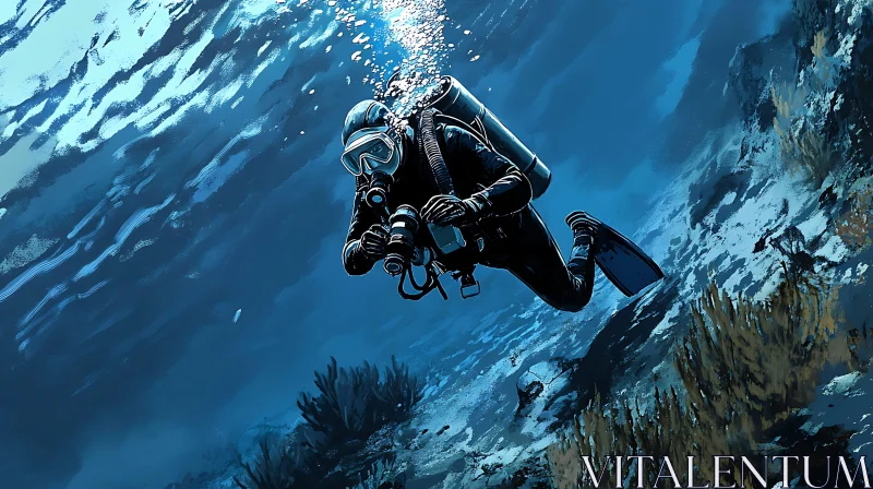 Underwater Scuba Diving Adventure AI Image