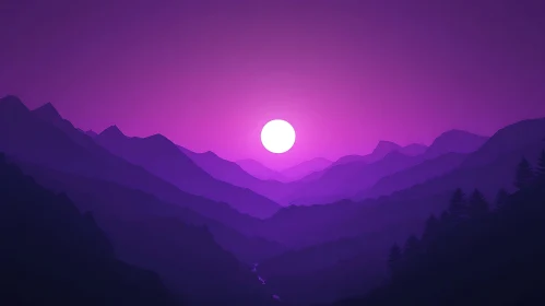 Tranquil Mountain Range at Dusk