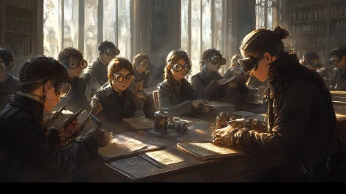 Vintage Classroom Scene