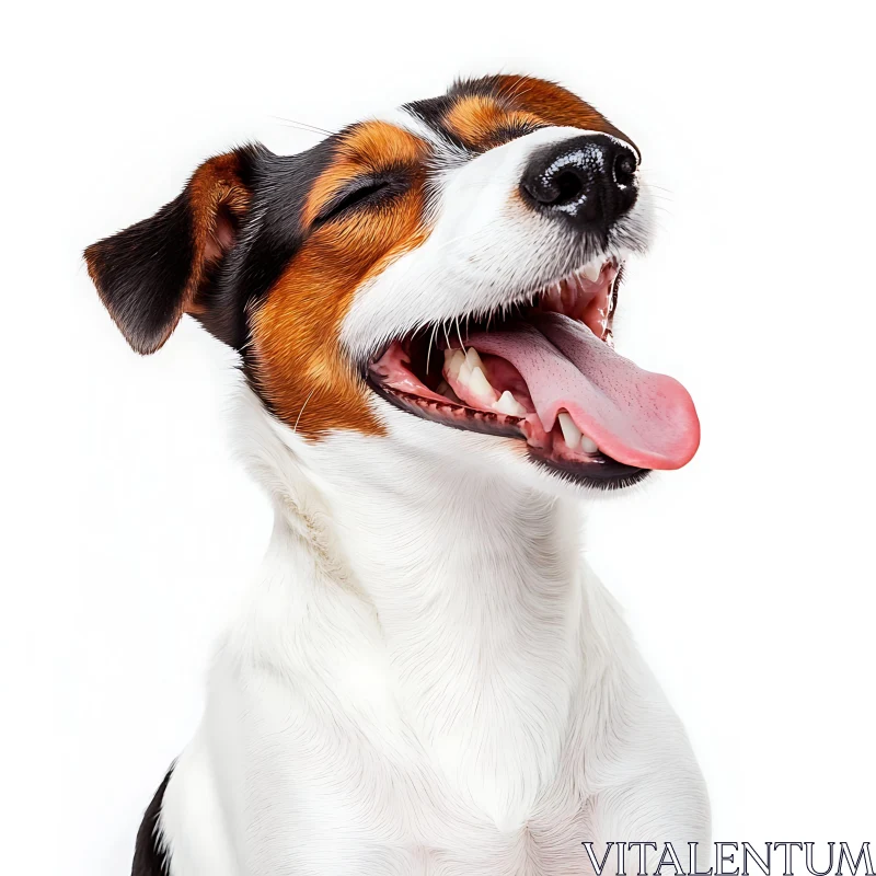 Happy Tricolor Dog with Tongue Out AI Image