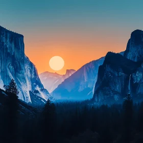 Sunset Over Mountain Peaks