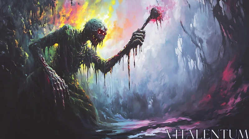 AI ART Undead Horror: A Zombie's Grasp