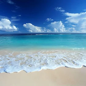 Turquoise Ocean and White Sand Beach