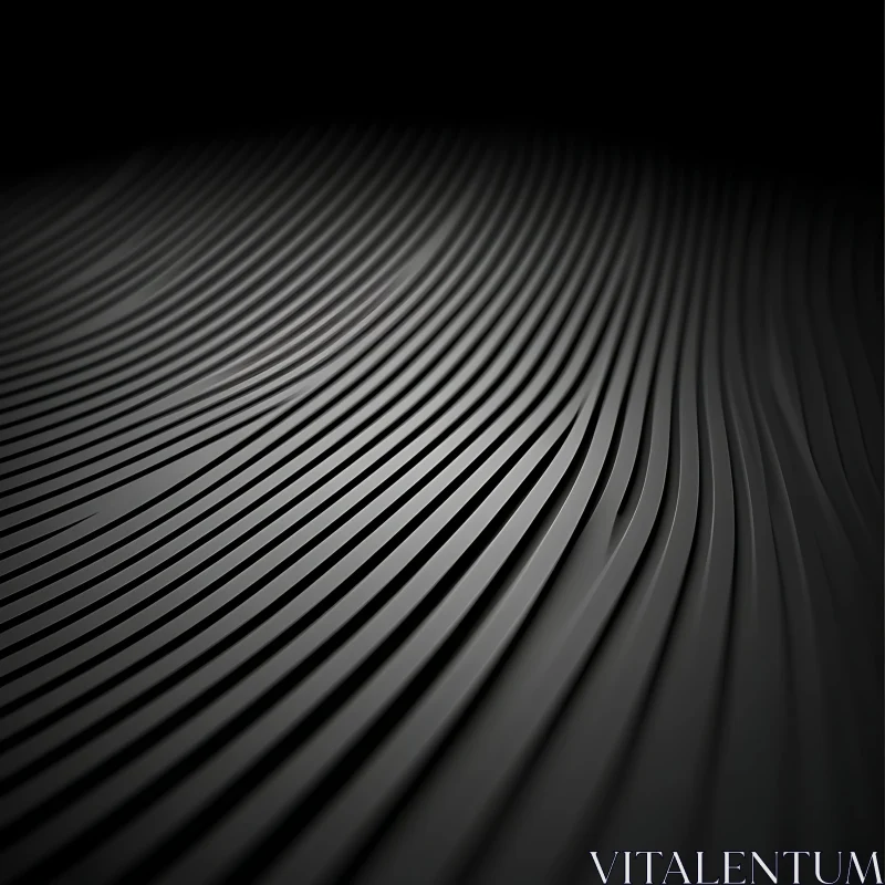 Dark Wavy Lines Abstract Art AI Image