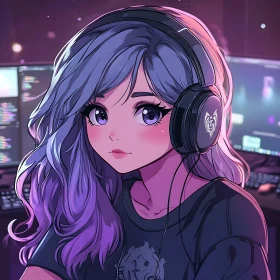 Gamer Girl Anime Art