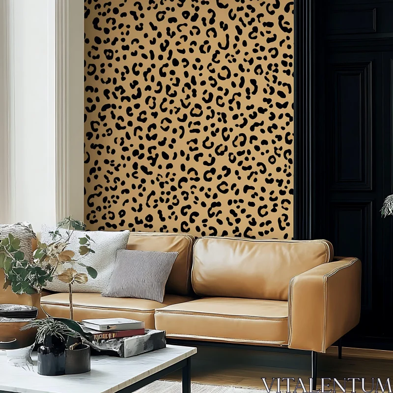 AI ART Modern Interior with Animal Print Design